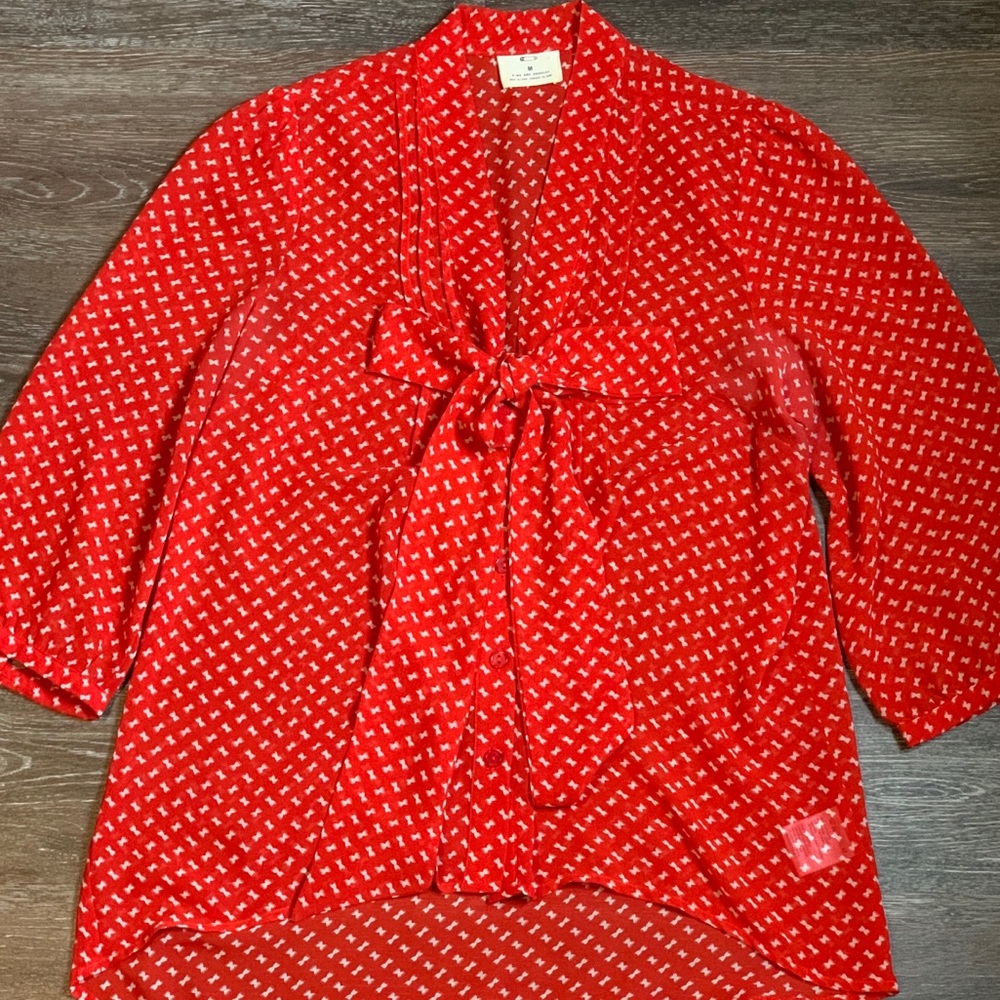 Pins and Needles Bow Blouse  Sz Medium